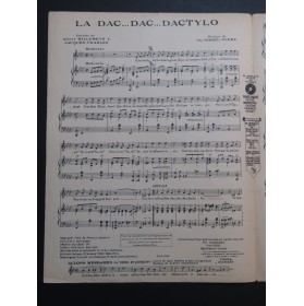 BOREL-CLERC Charles La Dac Dac Dactylo Chant Piano 1924