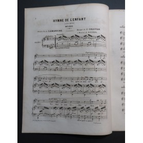 CHASTAN Jules Hymne de l'Enfant Chant Piano ca1850