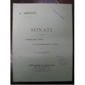 ARIOSTI Attilio Sonate Sol Maj Violon Piano 1918