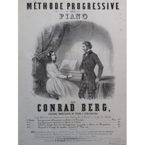 BERG Conrad Méthode Progressive pour Piano ca1845