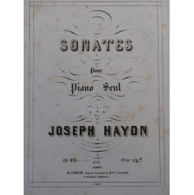 HAYDN Joseph Sonates op 19...