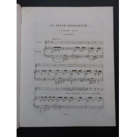 SCHUBERT Franz La Jeune Religieuse Ballade op 43 Chant Piano ca1835