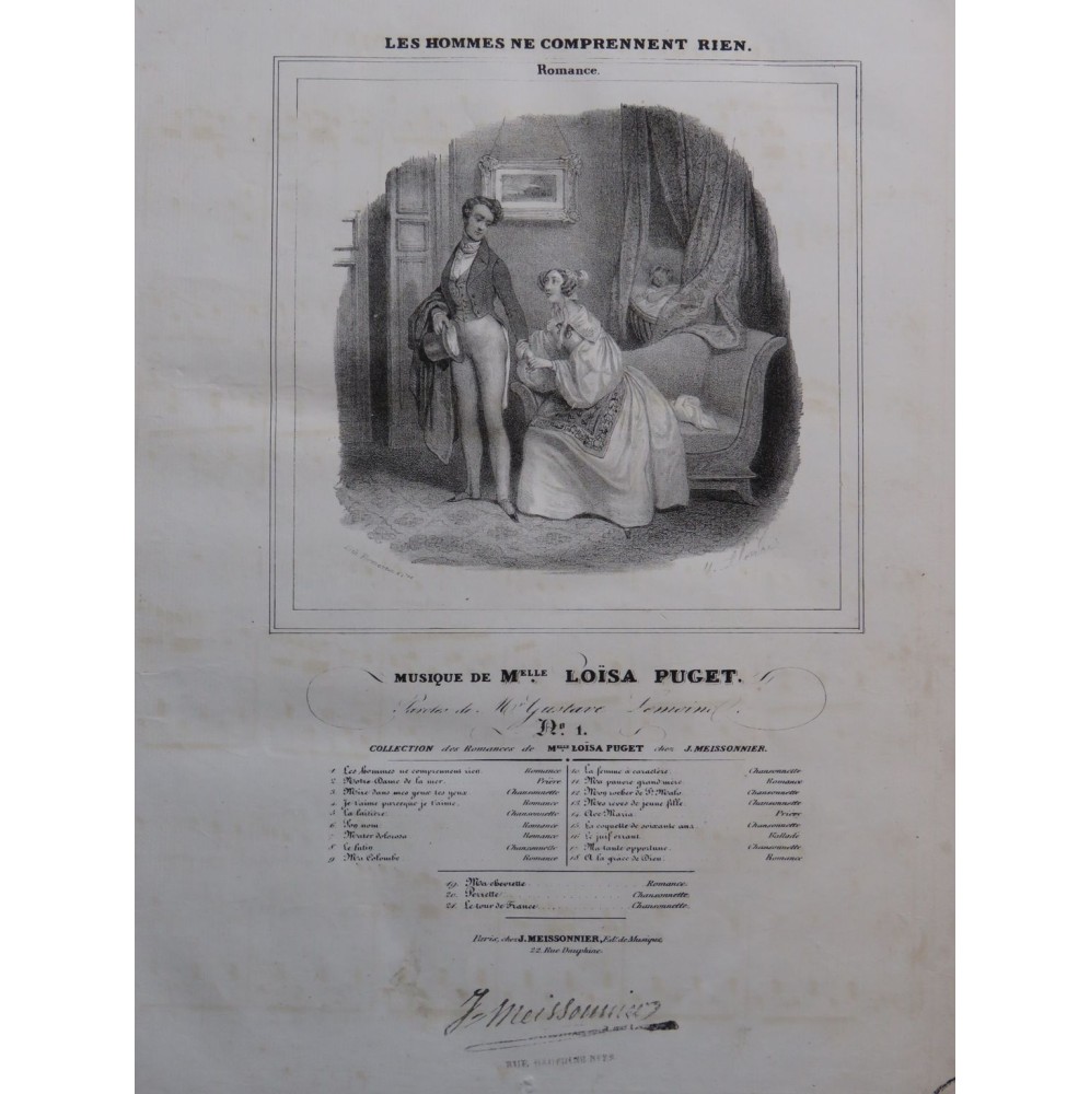 PUGET Loïsa Les Hommes ne comprennent rien Chant Piano ca1840