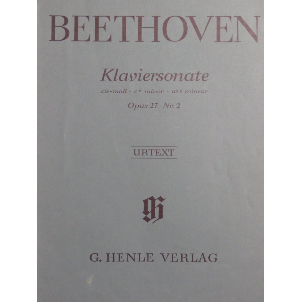 BEETHOVEN Sonate op 27 No 2 Piano 1980