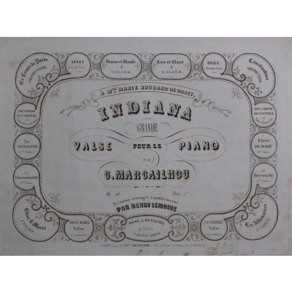 MARCAILHOU Gatien Indiana Piano ca1850
