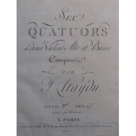 HAYDN Joseph Six Quatuors...