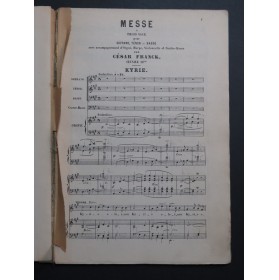 FRANCK César Messe à trois voix Chant Orgue Harpe Violoncelle ca1905