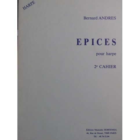ANDRÈS Bernard Epices 2e Cahier Harpe 1992