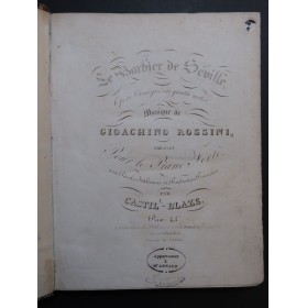 ROSSINI G. Le Barbier de Séville Opéra Chant Piano ca1825