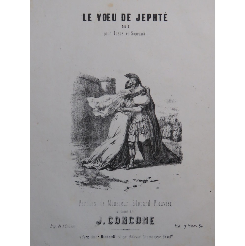 CONCONE Joseph Le Vœu de Jephté Chant Piano ca1845