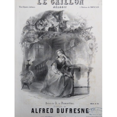 DUFRESNE Alfred Le Grillon Chant Piano ca1855