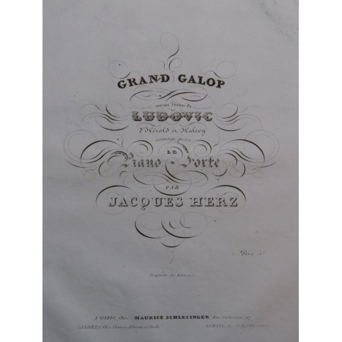 HERZ Jacques Grand Galop Piano ca1834