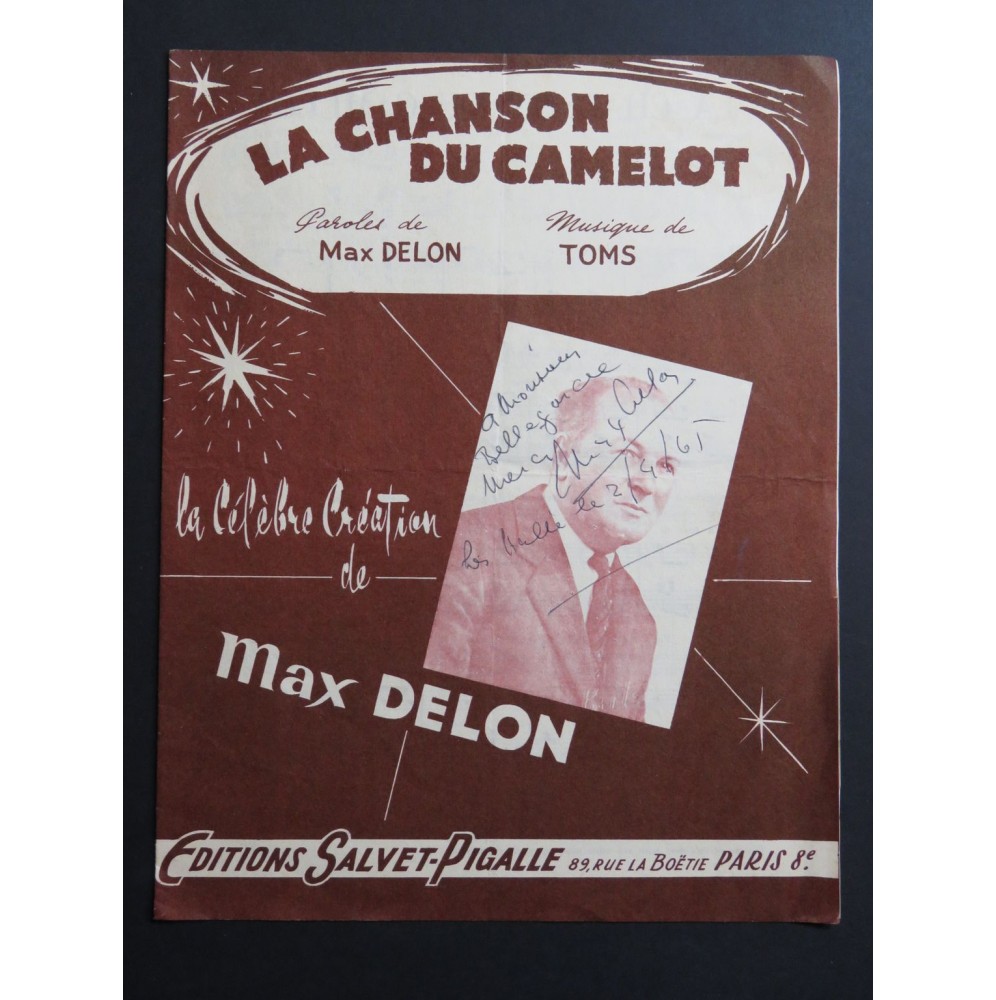 La Chanson du Camelot Max Delon Dédicace 1964