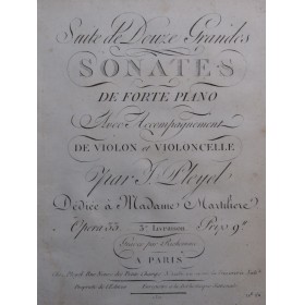 PLEYEL Ignace Trois Sonates...