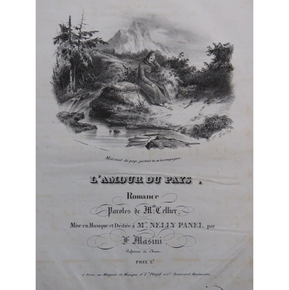 MASINI F. L'Amour du Pays Chant Piano ca1830