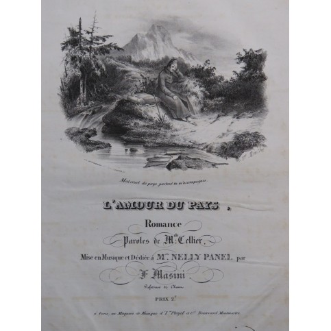 MASINI F. L'Amour du Pays Chant Piano ca1830