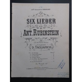 RUBINSTEIN Antoine Au Printemps op 8 No 2 Chant Piano ca1877