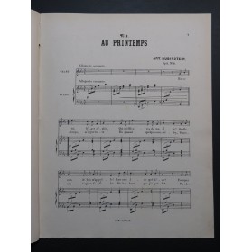 RUBINSTEIN Antoine Au Printemps op 8 No 2 Chant Piano ca1877