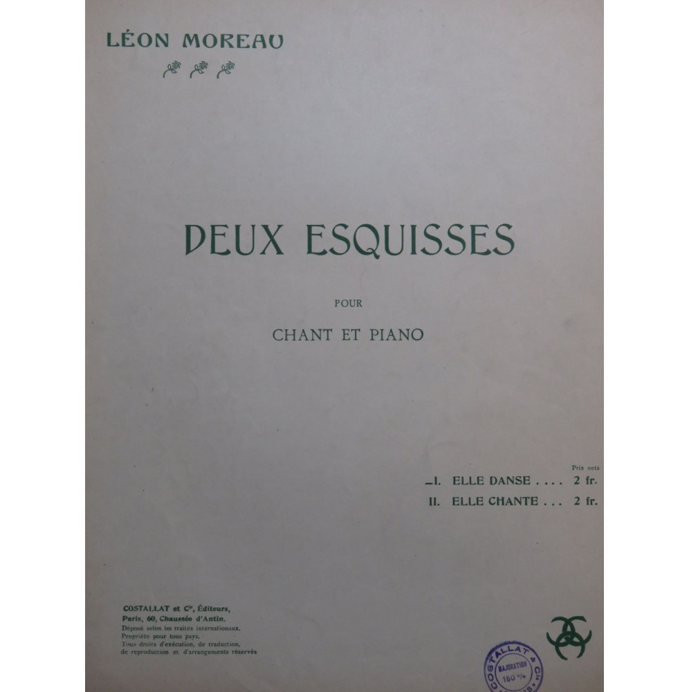 MOREAU Léon Elle danse Chant Piano 1925