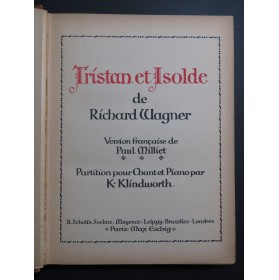 WAGNER Richard Tristan et Isolde Opéra Chant Piano 1906
