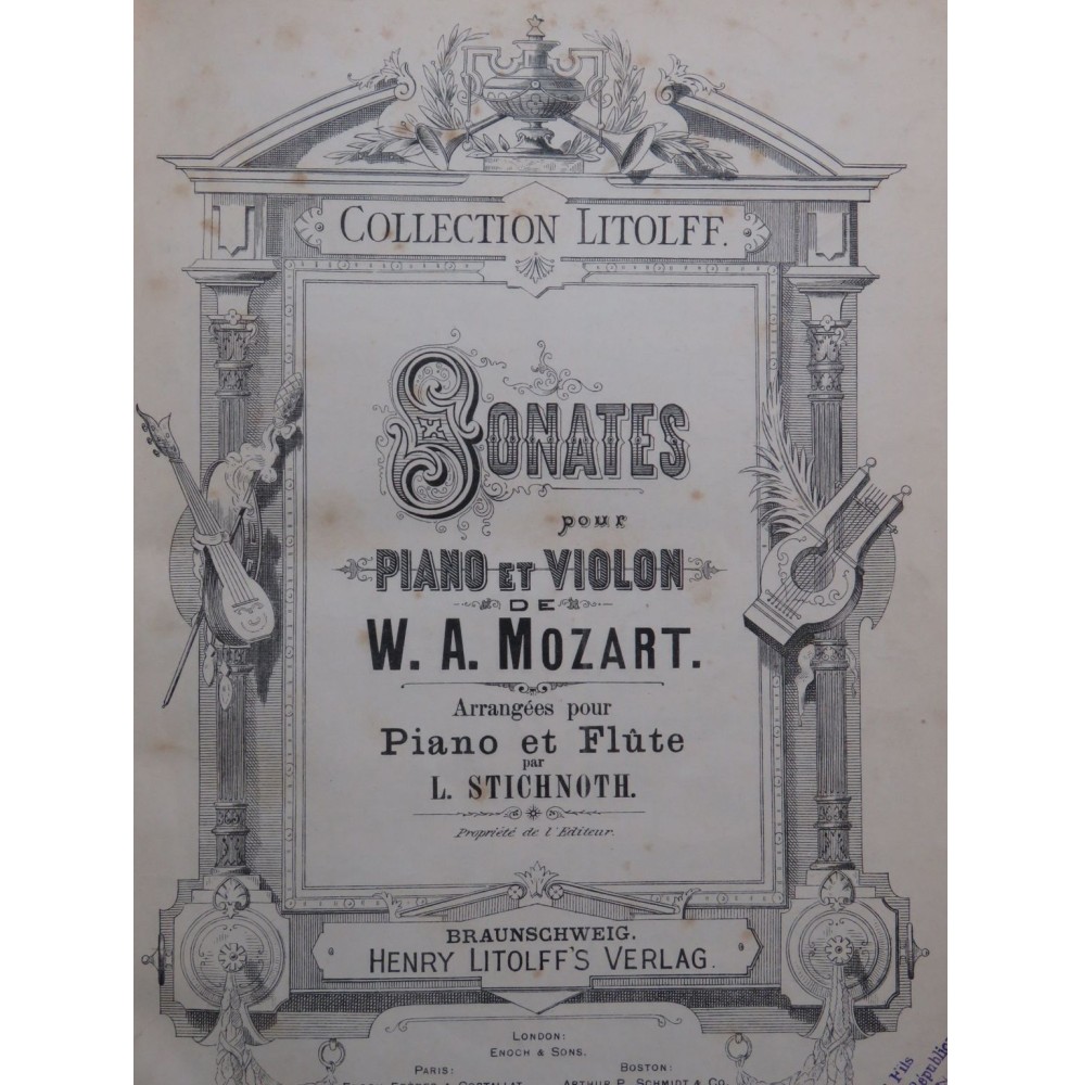 MOZART W. A. Sonates Piano Flûte