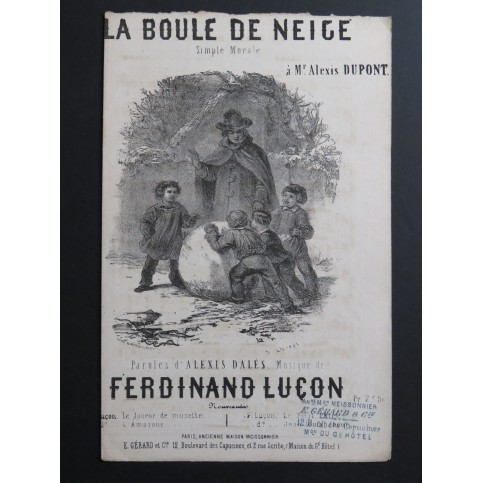 LUÇON Ferdinand La Boule de Neige Chant Guitare ca1860