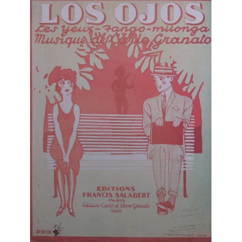 GRANATO Carlo Los Ojos Tango Milonga Piano 1925