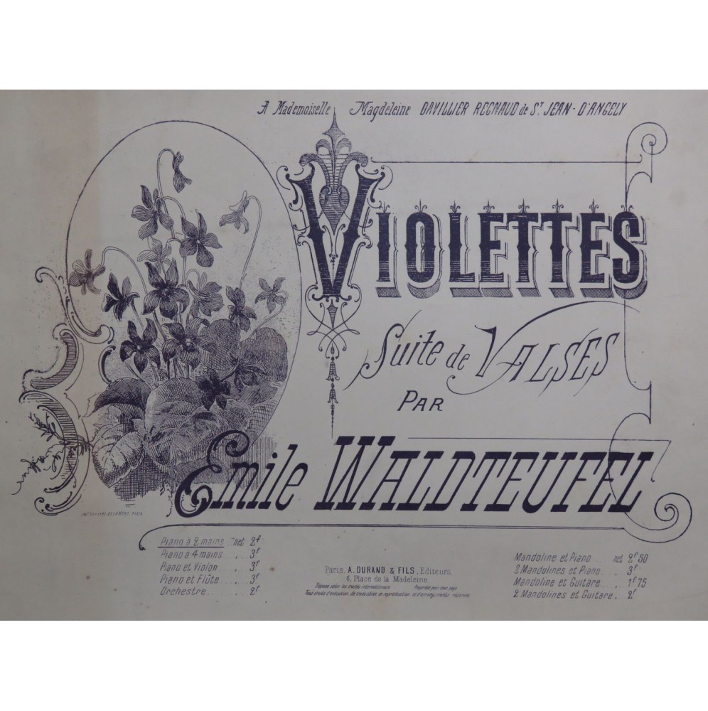 WALDTEUFEL Émile Violettes Piano ca1876