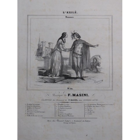MASINI F. L'Exilé Chant Piano ca1840