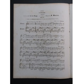 MASINI F. L'Exilé Chant Piano ca1840