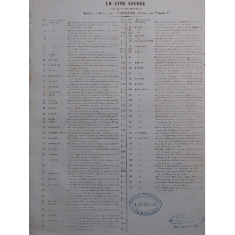 PAER Ferdinand O Salutaris Hostia Chant Piano ou Orgue ca1850