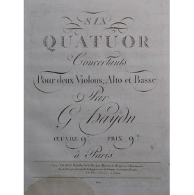 HAYDN Joseph Six Quatuors...