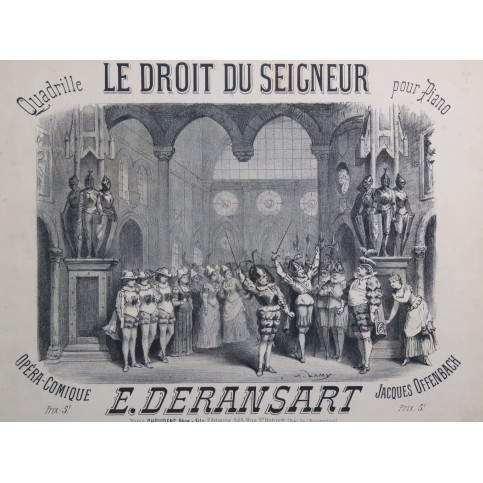 DERANSART Edouard Le Droit du Seigneur Quadrille Piano ca1880