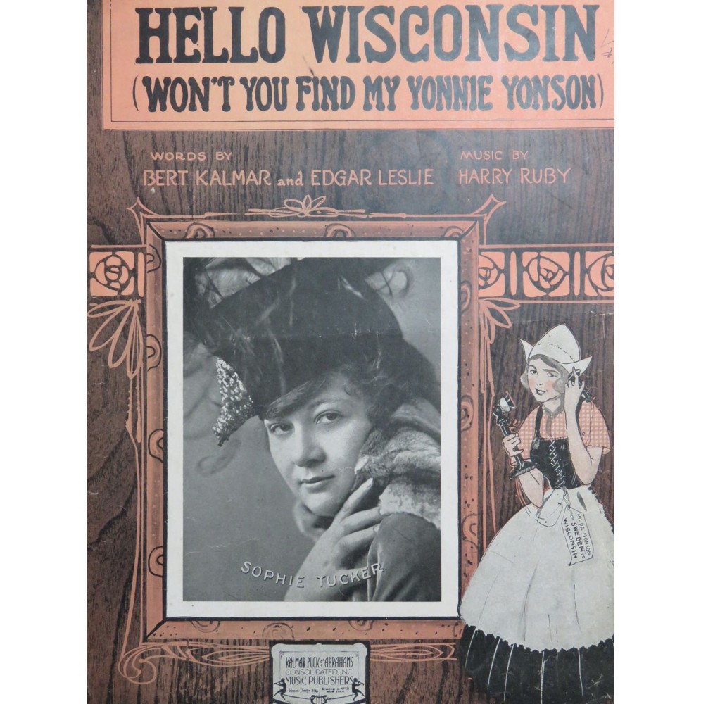 RUBY Harry Hello Wisconsin Chant Piano 1917