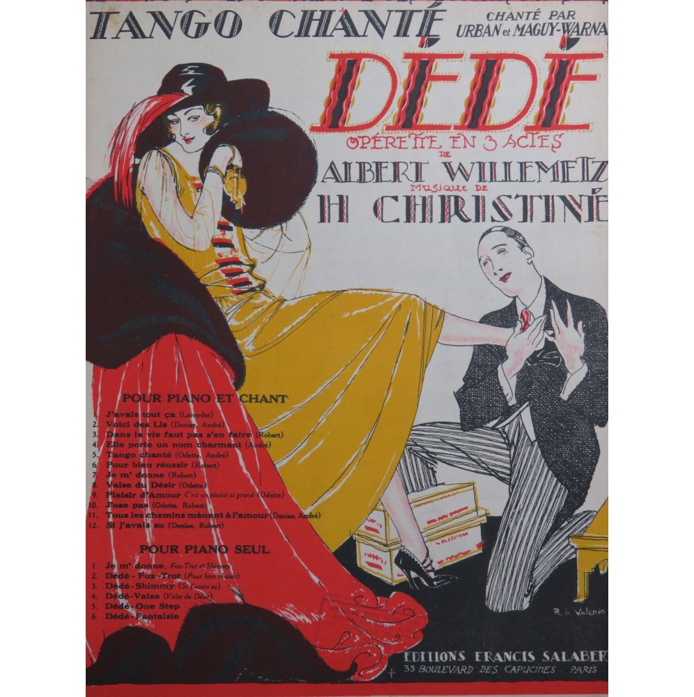 CHRISTINÉ Henri Tango Chanté Chant Piano 1921