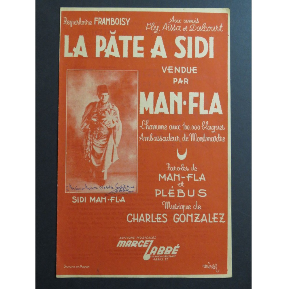 La Pâte à Sidi Charles Gonzalez Dédicace Blébus Chant Piano 1943