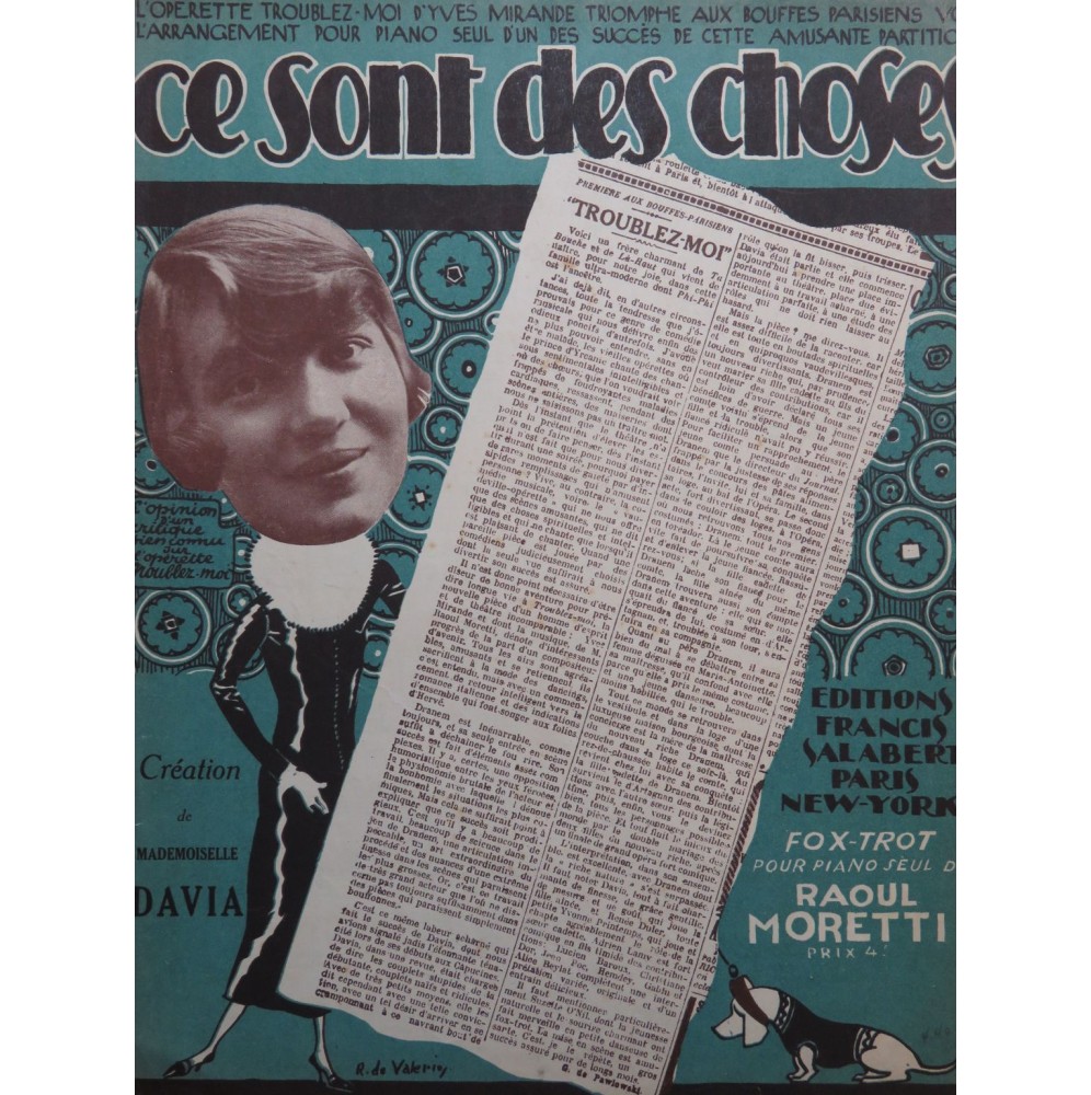 MORETTI Raoul Ce sont des choses Piano 1924