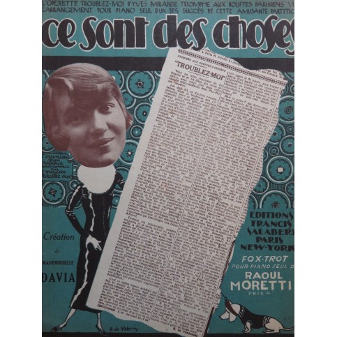 MORETTI Raoul Ce sont des choses Piano 1924