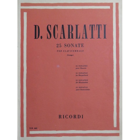 SCARLATTI D. 25 Sonates Clavecin 1972