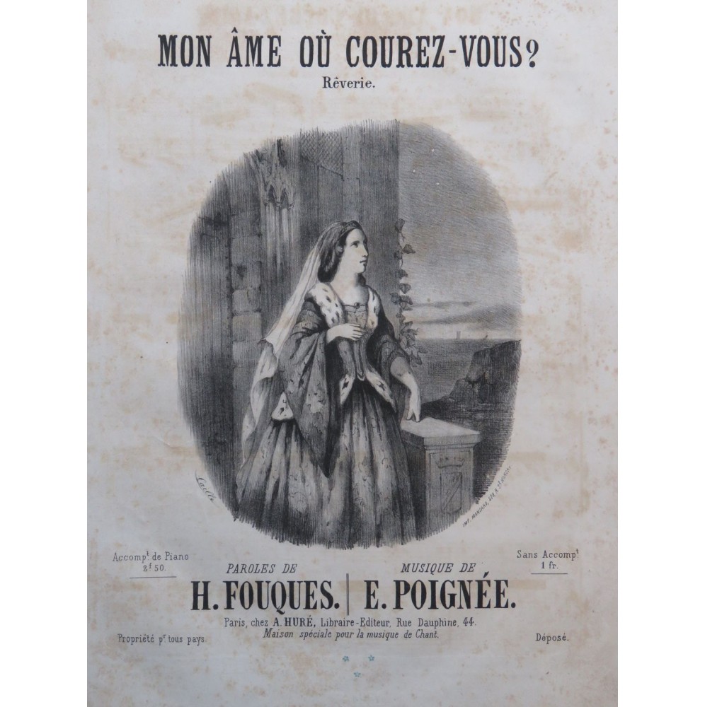 POIGNÉE E. Mon Ame Où Courez-Vous ? Chant Piano ca1850