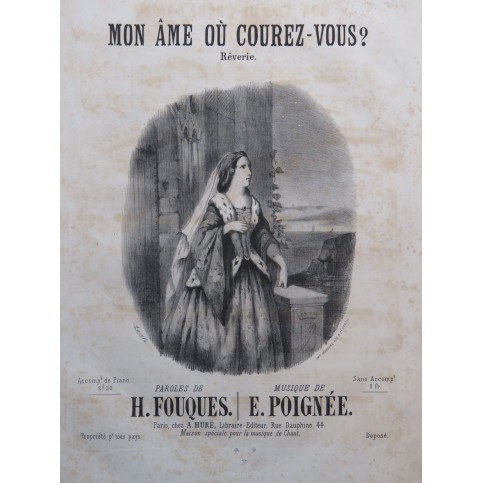 POIGNÉE E. Mon Ame Où Courez-Vous ? Chant Piano ca1850