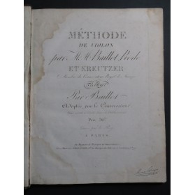BAILLOT RODE KREUTZER Méthode de Violon ca1820