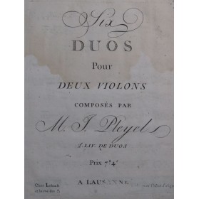PLEYEL Ignace Six Duos 2e...