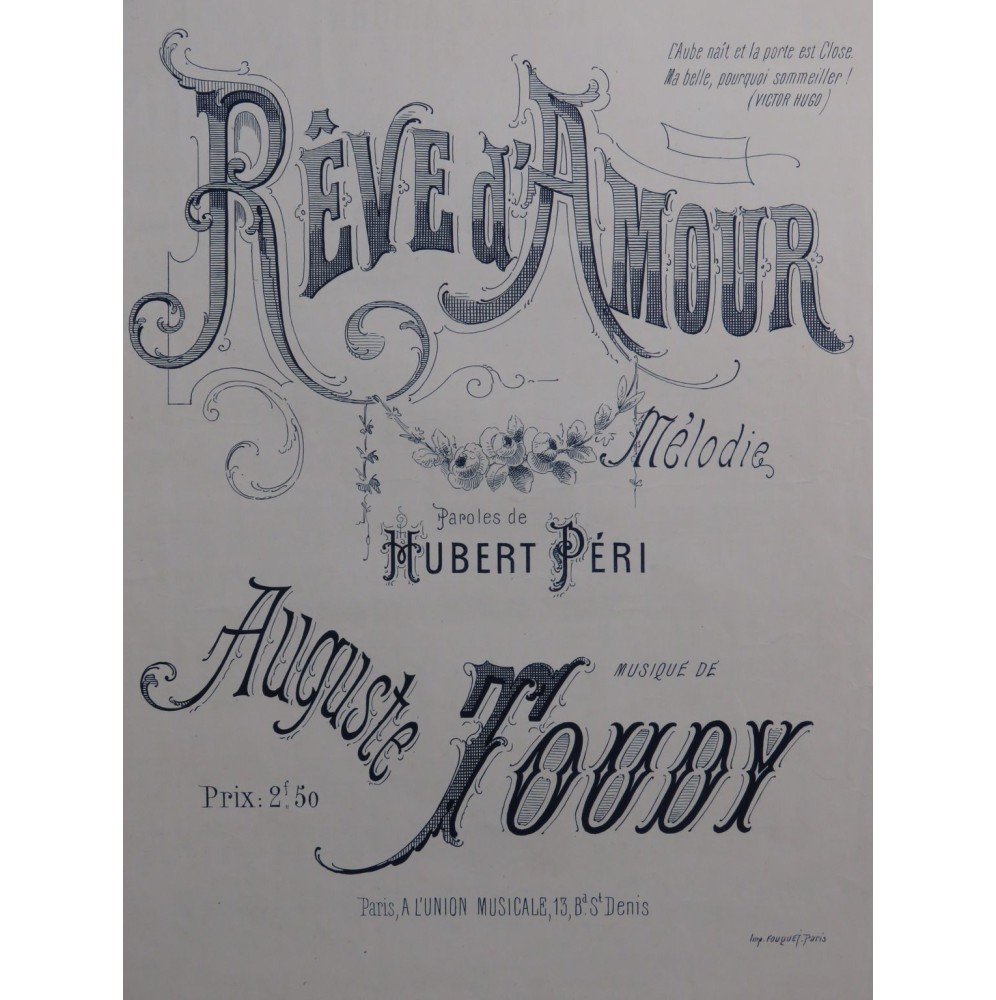 TOUDY Auguste Rêve d'Amour Chant Piano