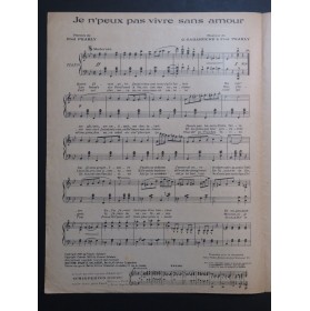 GABAROCHE G. PEARLY Fred Je n'peux pas Vivre sans Amour Chant Piano 1921