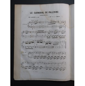 LENTZ Charles Le Carnaval de Palerme op 12 Piano ca1856