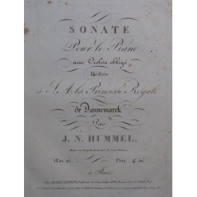 HUMMEL J. N. Sonate op 25...