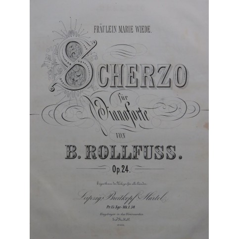 ROLLFUSS B. Scherzo op 24 Piano ca1870