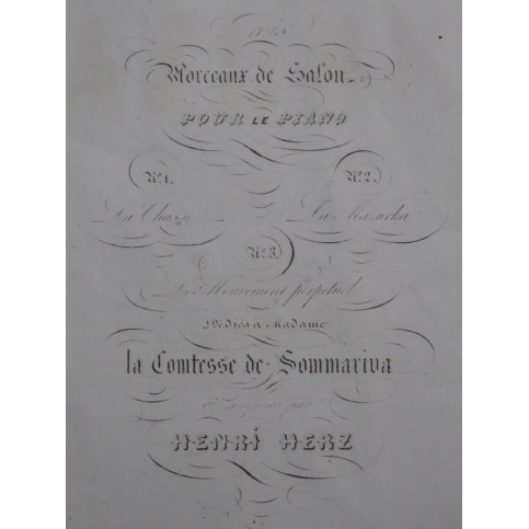 HERZ Henri La Mazourka op 91 Piano ca1837