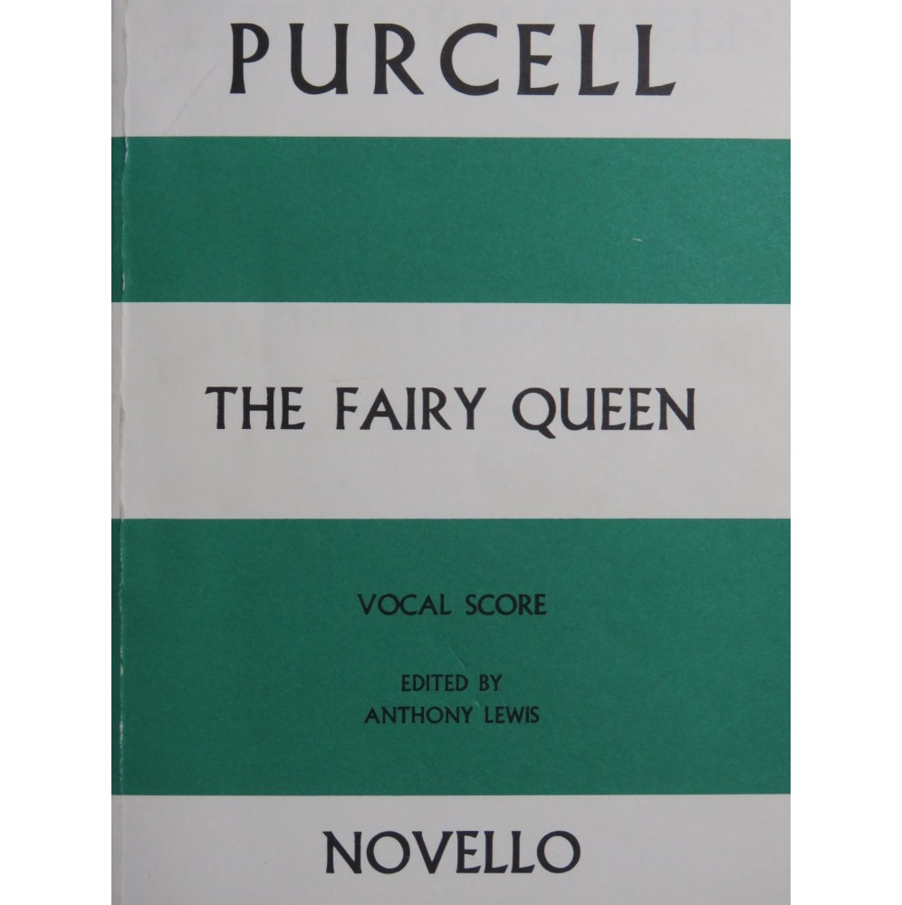 PURCELL Henry The Fairy Queen Chant Piano